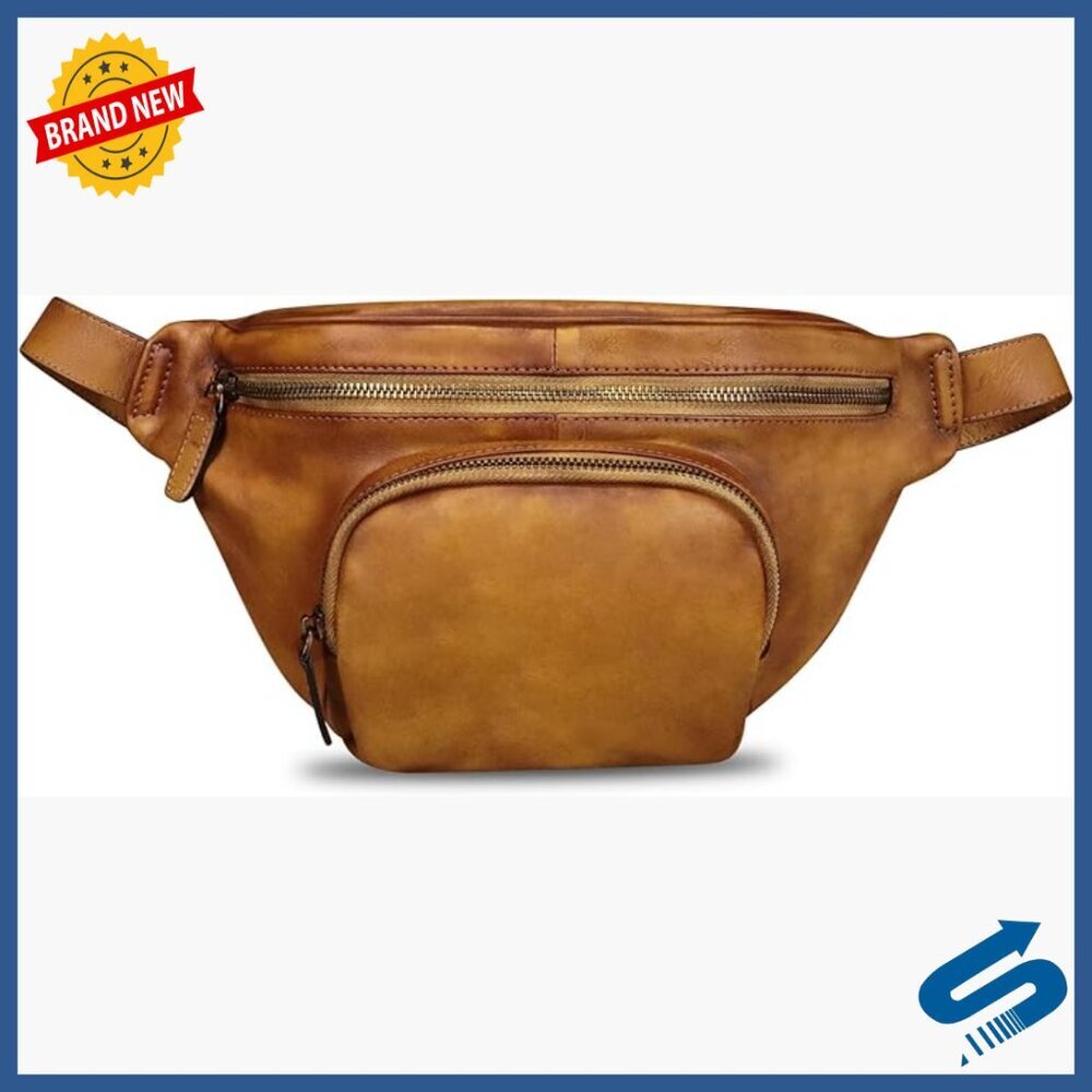 Genuine Leather Fanny Pack Crossbody Bag Waist Chest Purse Unisex